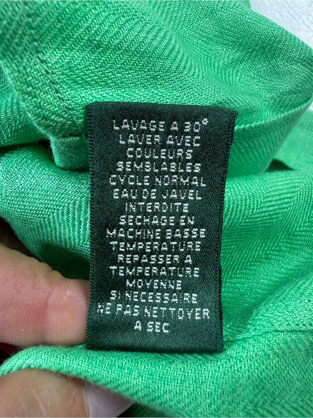 Lauren Ralph Lauren 100% Linen Bright Green Button-Down Shirt Women’s Size XL - Picture 14 of 14